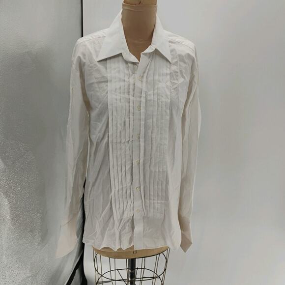 Vintage Men’s Pleated Tuxedo Shirt Saks Fifth Avenue French Cuffs Classic Formal - Picture 1 of 13